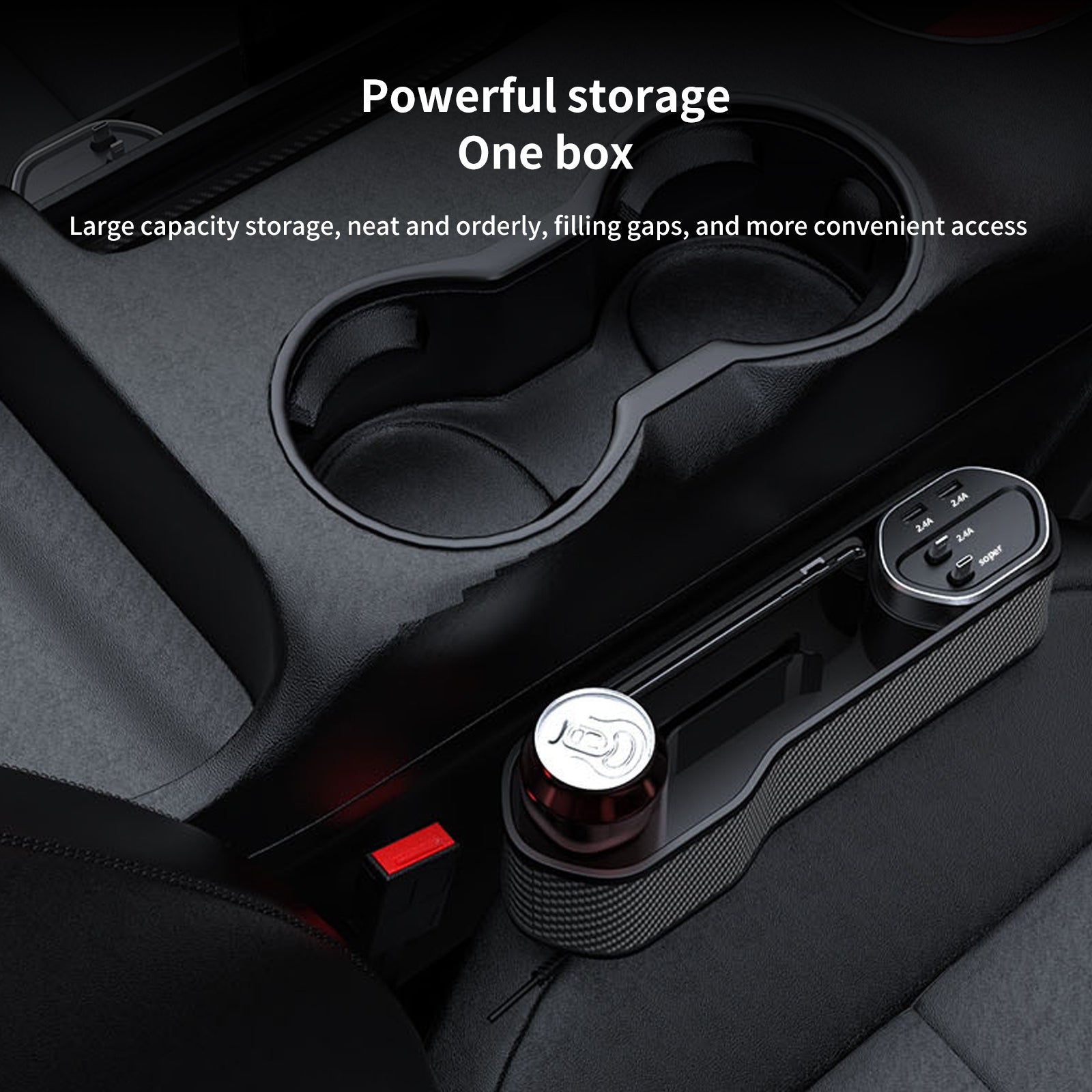 Car Seat Gap Filler Organizer Cigarette Lighter Car Storage Box without Wireless Charging - Premium Car Chargers from Rapidvehicles - Just $49.99! Shop now at Rapidvehicles