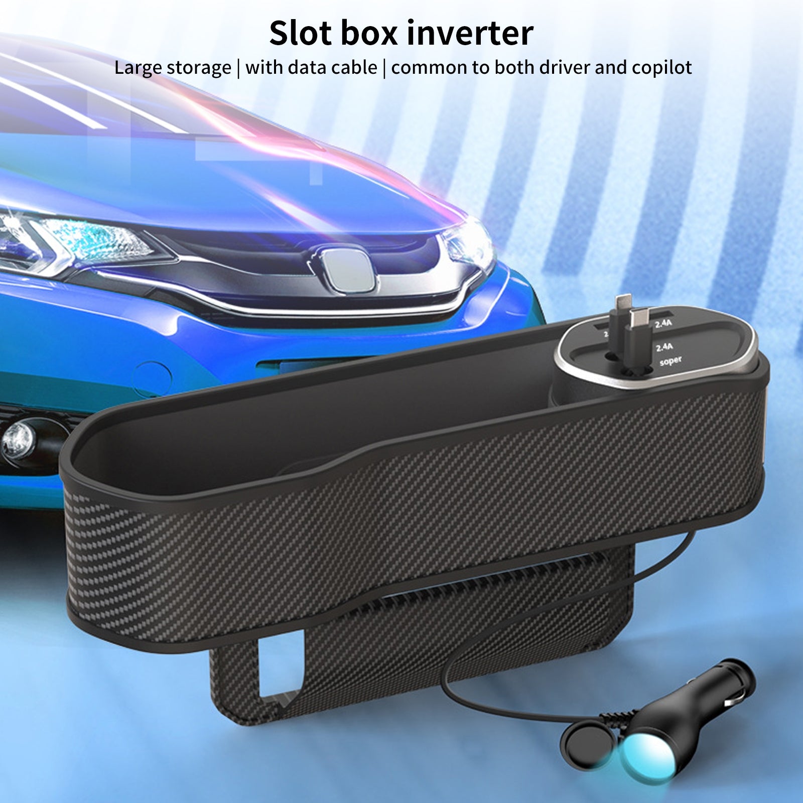 Car Seat Gap Filler Organizer Cigarette Lighter Car Storage Box without Wireless Charging - Premium Car Chargers from Rapidvehicles - Just $49.99! Shop now at Rapidvehicles