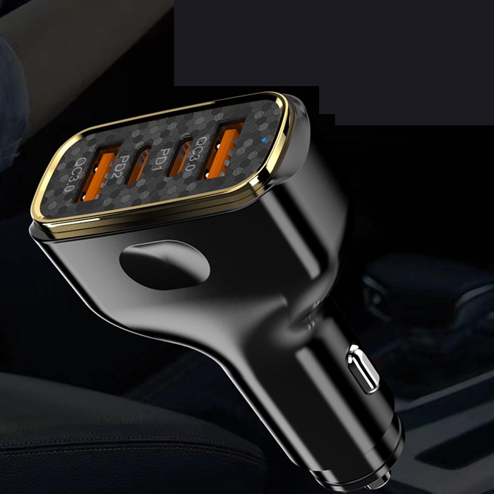 Car Charger Fast Charging 80W USB Charger LED Lights 2 USB A 2 - Premium Car Chargers from Rapidvehicles - Just $20.99! Shop now at Rapidvehicles