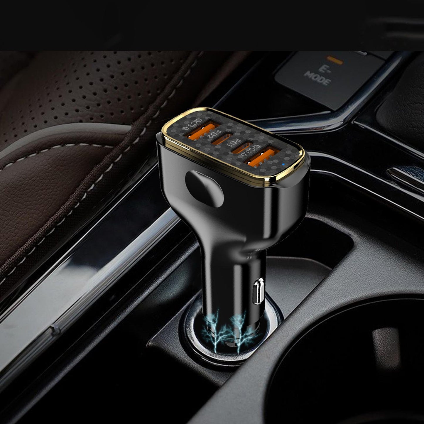 Car Charger Fast Charging 80W USB Charger LED Lights 2 USB A 2 - Premium Car Chargers from Rapidvehicles - Just $20.99! Shop now at Rapidvehicles