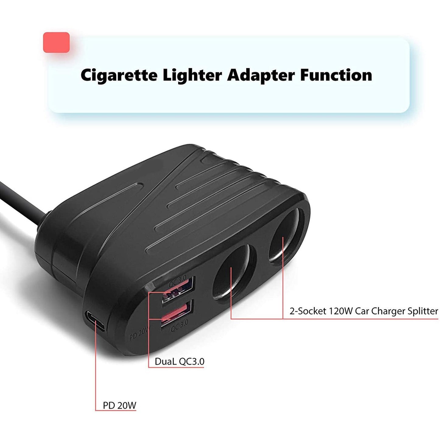 TR31 Cigarette Lighter Adapter 2 Socket Cigarette Lighter - Premium Car Chargers from Rapidvehicles - Just $35.99! Shop now at Rapidvehicles