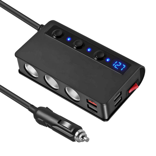 180W USB Car Charger Splitter Adapter 12V 24V Car Splitter 3 - Premium Car Chargers from Rapidvehicles - Just $52.99! Shop now at Rapidvehicles