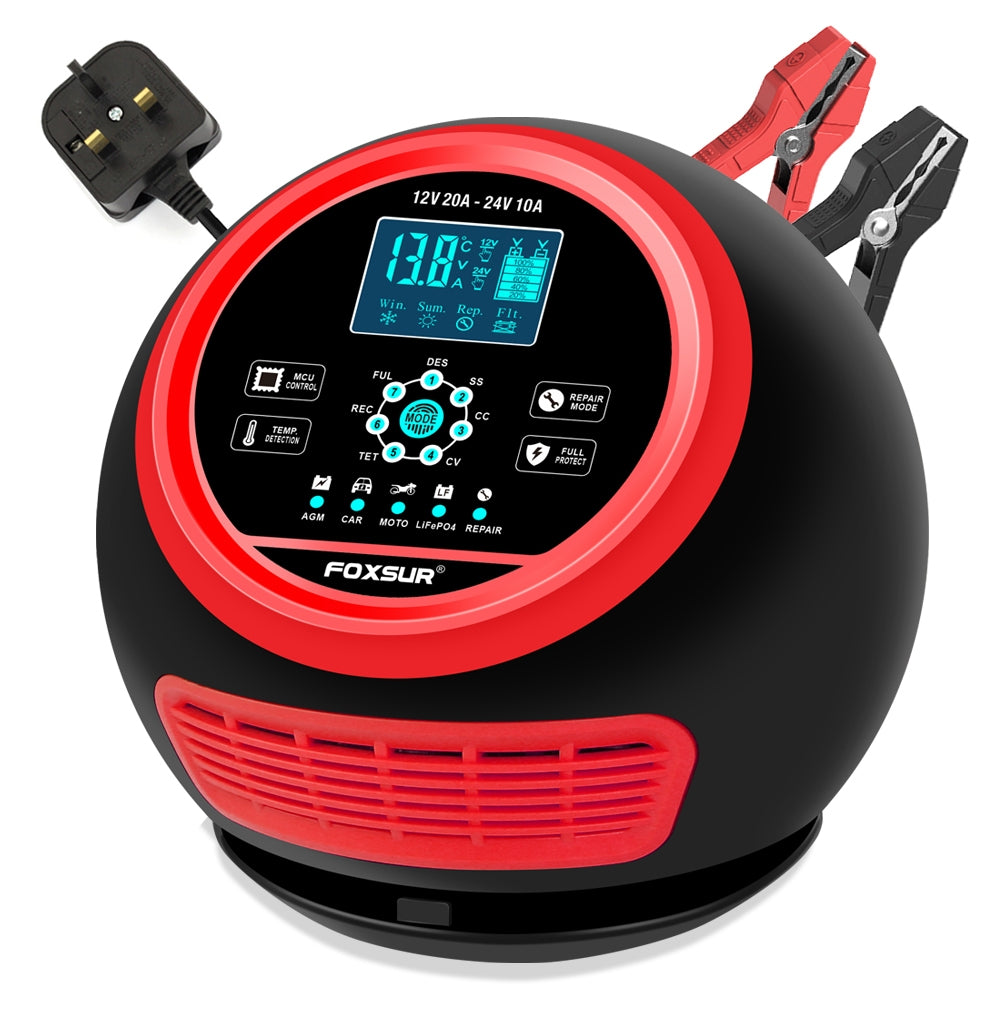 FOXSUR Car Battery Charger 12V 24V Automatic Smart Charger with - Premium Other Car Tools from Rapidvehicles - Just $109.99! Shop now at Rapidvehicles