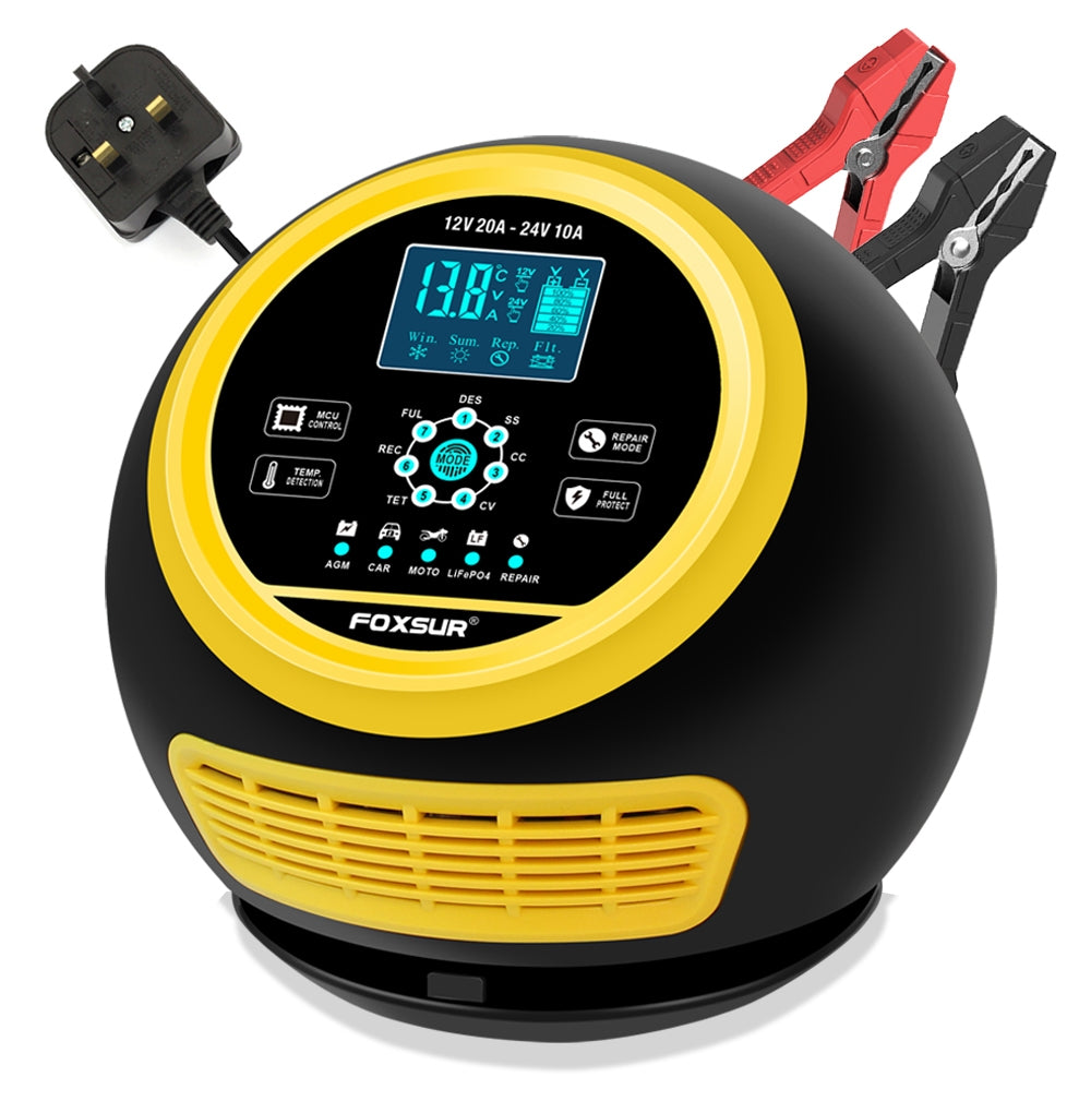 FOXSUR Car Battery Charger 12V 24V Automatic Smart Charger with - Premium Other Car Tools from Rapidvehicles - Just $109.99! Shop now at Rapidvehicles