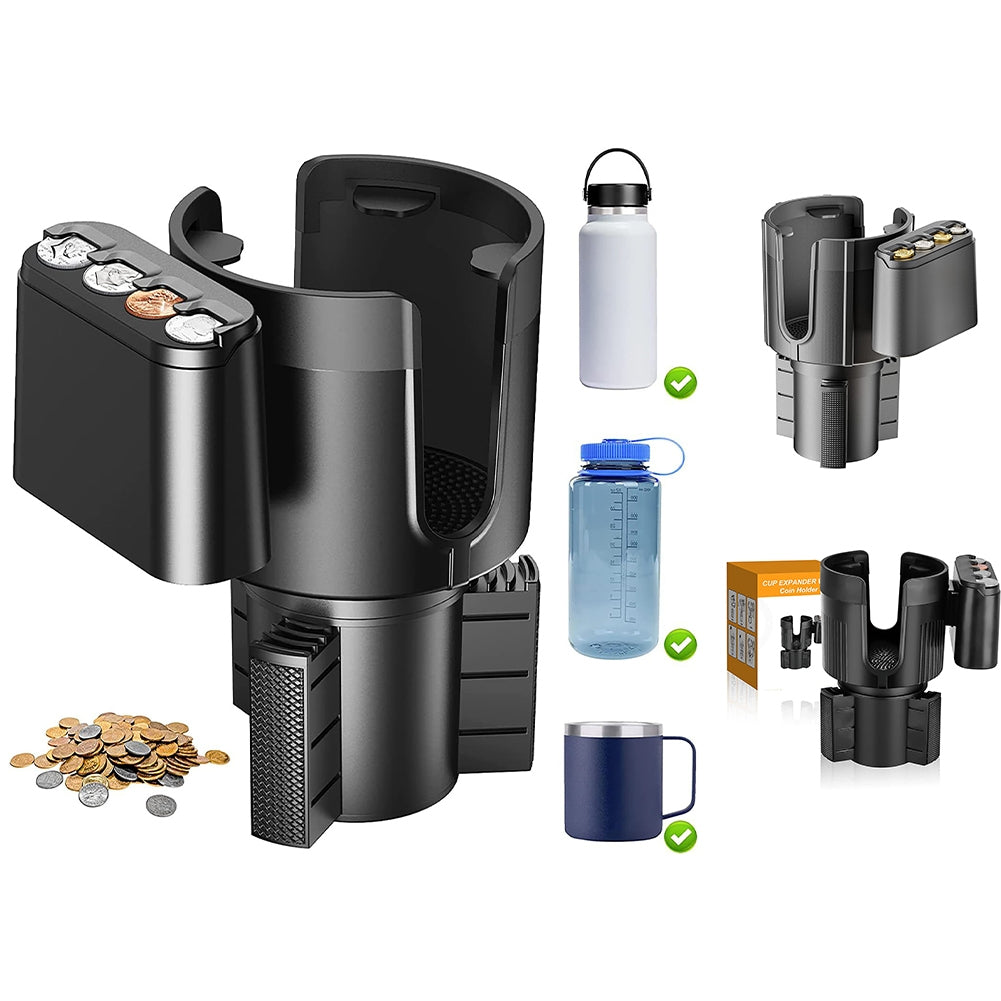 Car Drink Holder Expander ABS Adjustable Cup Car Kettle Cup Rack With Coin Storage Box For 3.4-4.0 Inches Diameter Bottles 3rd generations - Premium Car Mounts & Holders from Rapidvehicles - Just $32.99! Shop now at Rapidvehicles