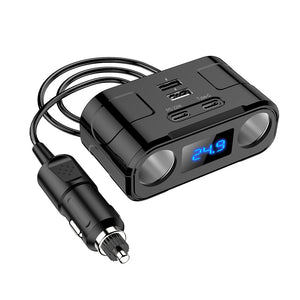 Car Charger Adapter 60W 4 Charging Ports Car Charger QC3.0 Fast Charging Cigarette Lighter For Power Bank Sport Watches black - Premium Car Chargers from Rapidvehicles - Just $23.99! Shop now at Rapidvehicles