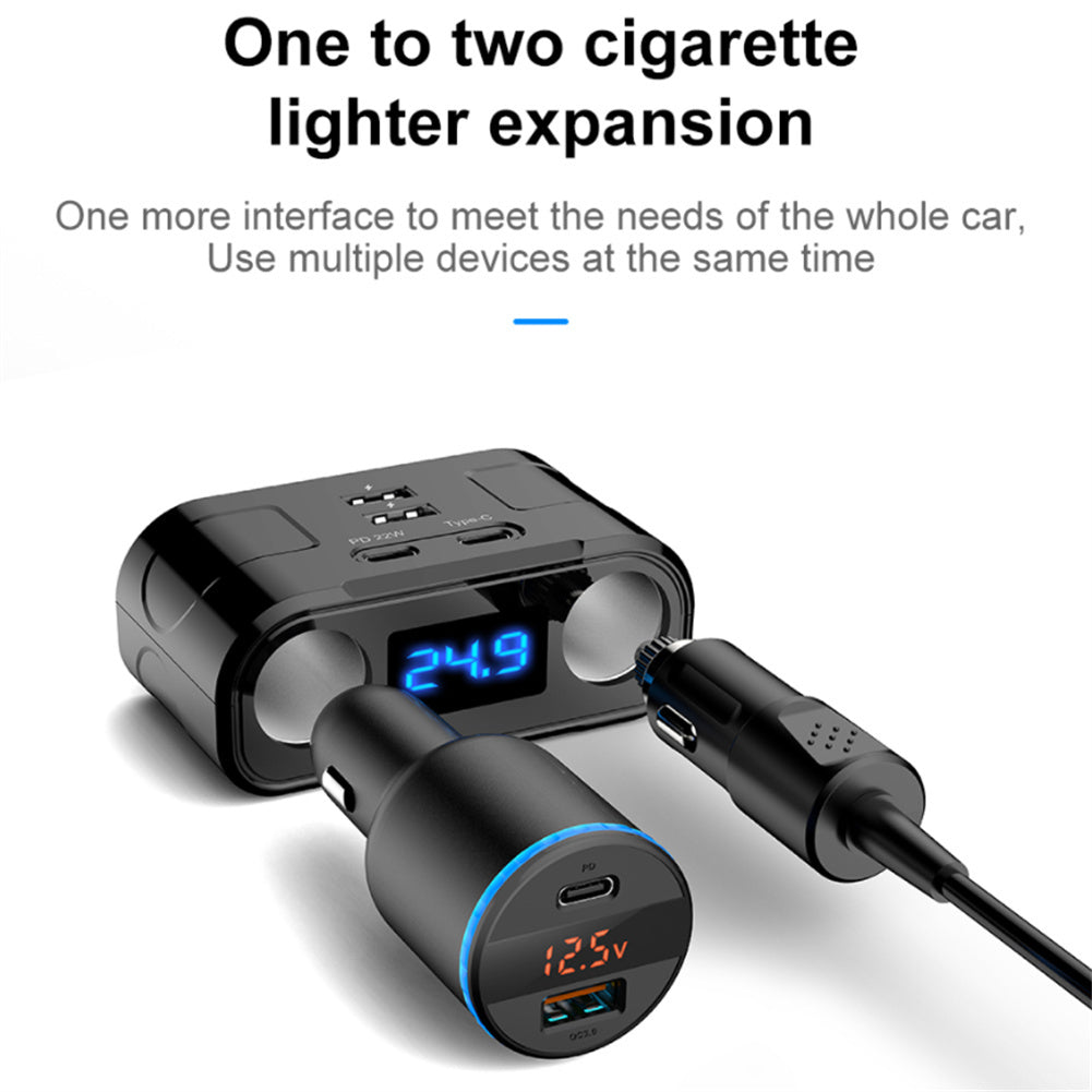 Car Charger Adapter 60W 4 Charging Ports Car Charger QC3.0 Fast Charging Cigarette Lighter For Power Bank Sport Watches black - Premium Car Chargers from Rapidvehicles - Just $23.99! Shop now at Rapidvehicles