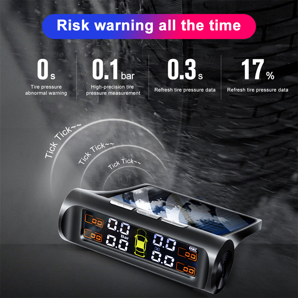 Tire Pressure Monitoring Systems Solar Car Digital Display Wireless Solar Power with Real Time Monitor Black - Premium Other Car Electronics from Rapidvehicles - Just $39.32! Shop now at Rapidvehicles