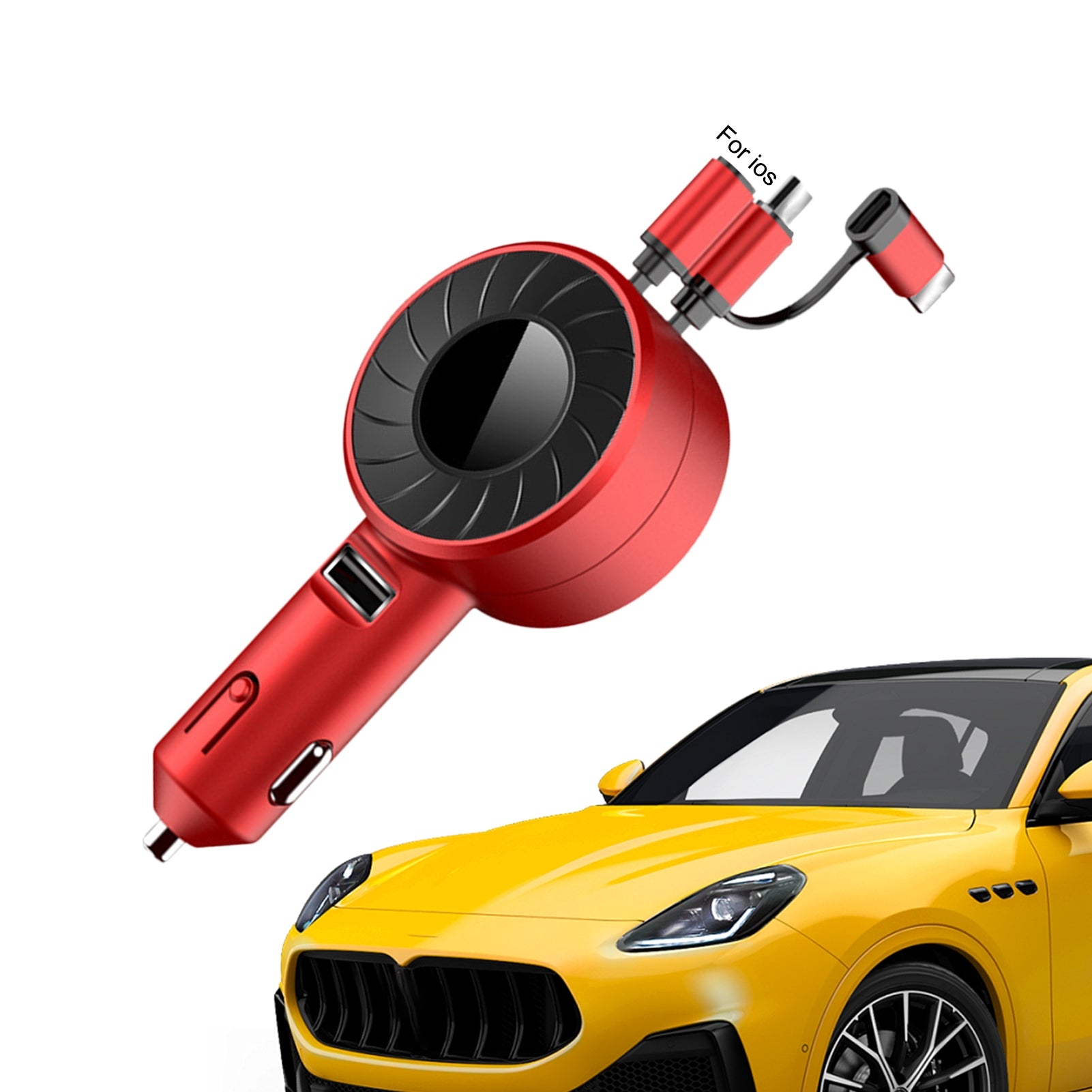 Retractable Car Charger 3 In 1 Fast Charge Cord Stretchable Cable Adapter Car Charger Adapter For Most Cars Phones red - Premium Car Chargers from Rapidvehicles - Just $34.99! Shop now at Rapidvehicles