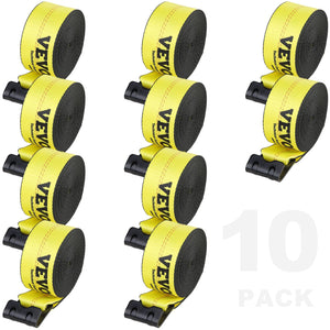 VEVOR Winch Straps, 4" x 40', 6000 lbs Load Capacity, 18000 lbs Break Strength, Truck Straps with Flat Hook, Flatbed Tie Downs Cargo Control for Trailers, Farms, Rescues, Tree Saver, Yellow (10 Pack) - Premium Tow Strap from VEVOR - Just $176.79! Shop now at Rapidvehicles