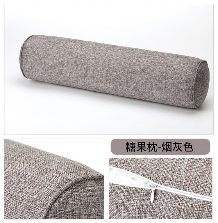 Removable Solid Color Round Cervical Pillow Bed Roll Cushion Head Leg Back Support Light Travel Column Pillow Smoke gray_10x40cm - Premium Car Seat Cushion from Rapidvehicles - Just $20.99! Shop now at Rapidvehicles