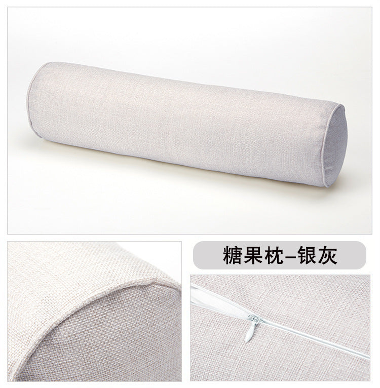 Removable Solid Color Round Cervical Pillow Bed Roll Cushion Head Leg Back Support Light Travel Column Pillow Smoke gray_10x40cm - Premium Car Seat Cushion from Rapidvehicles - Just $20.99! Shop now at Rapidvehicles