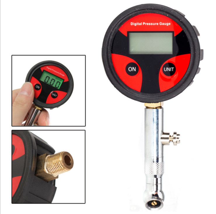 0-200PSI Air Pressure Gauge Dial Meter Tester Copper Rubber Digital Tire Pressure Gauge Tool for Car Truck Bike Auto Car Tyre red - Premium OBD & Diagnostic Tools from Rapidvehicles - Just $19.99! Shop now at Rapidvehicles