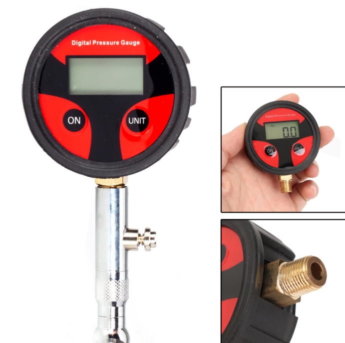 0-200PSI Air Pressure Gauge Dial Meter Tester Copper Rubber Digital Tire Pressure Gauge Tool for Car Truck Bike Auto Car Tyre red - Premium OBD & Diagnostic Tools from Rapidvehicles - Just $19.99! Shop now at Rapidvehicles