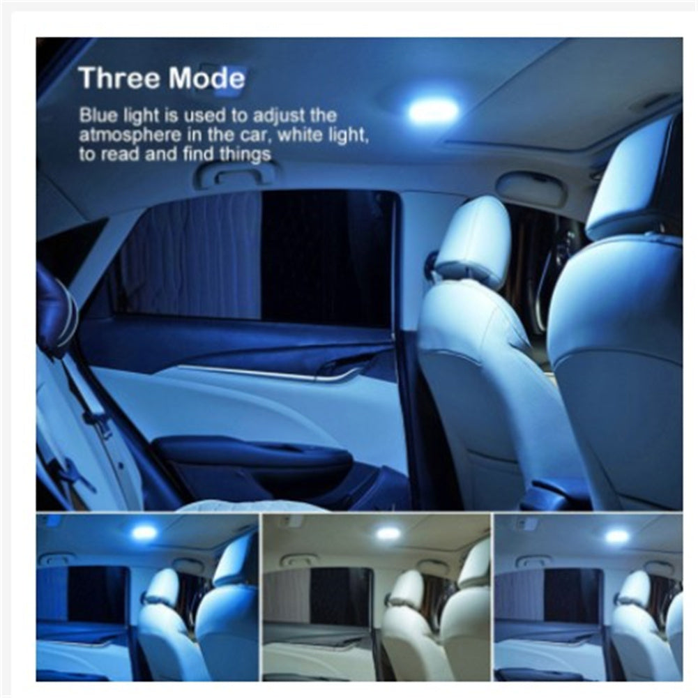 Interior Ceiling Led  Light Built-in Lithium Battery Usb Charging Stepless Dimming 3-color Switching Indoor Dome Car Reading Lamp Y-978 Yellow + Ice Blue - Premium Car LED Lights from Rapidvehicles - Just $23.96! Shop now at Rapidvehicles