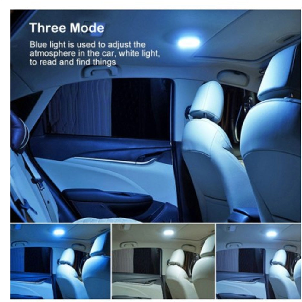 Interior Ceiling Led  Light Built-in Lithium Battery Usb Charging Stepless Dimming 3-color Switching Indoor Dome Car Reading Lamp Y-978 Yellow + Ice Blue - Premium Car LED Lights from Rapidvehicles - Just $23.96! Shop now at Rapidvehicles