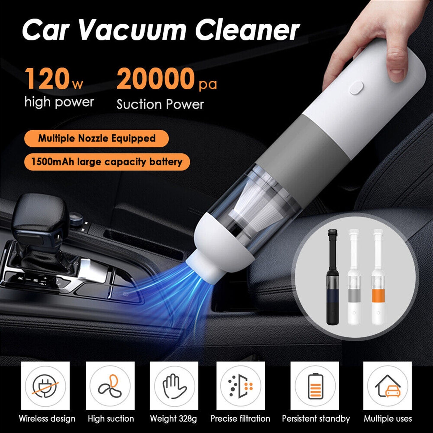 20000pa Powerful Car Vacuum Cleaner Visual Cup Portable Handheld - Premium Car Wash Tools from Rapidvehicles - Just $48.59! Shop now at Rapidvehicles