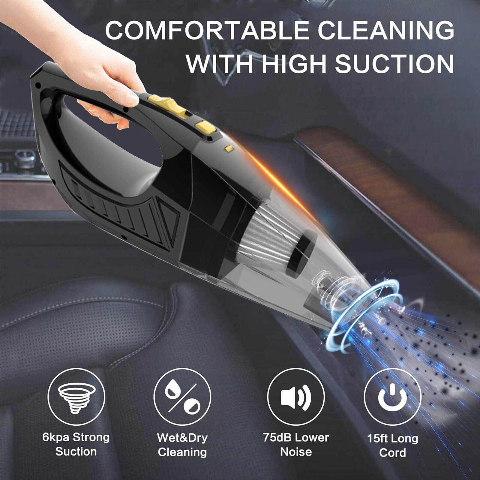 Wireless Portable Handheld Car Vacuum Cleaner Strong Suction Powerful Washable Removable Filter Cleaner - Premium Car Wash Tools from Rapidvehicles - Just $41.99! Shop now at Rapidvehicles