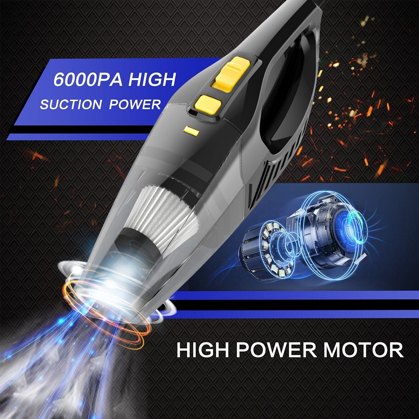 Wireless Portable Handheld Car Vacuum Cleaner Strong Suction Powerful Washable Removable Filter Cleaner - Premium Car Wash Tools from Rapidvehicles - Just $41.99! Shop now at Rapidvehicles