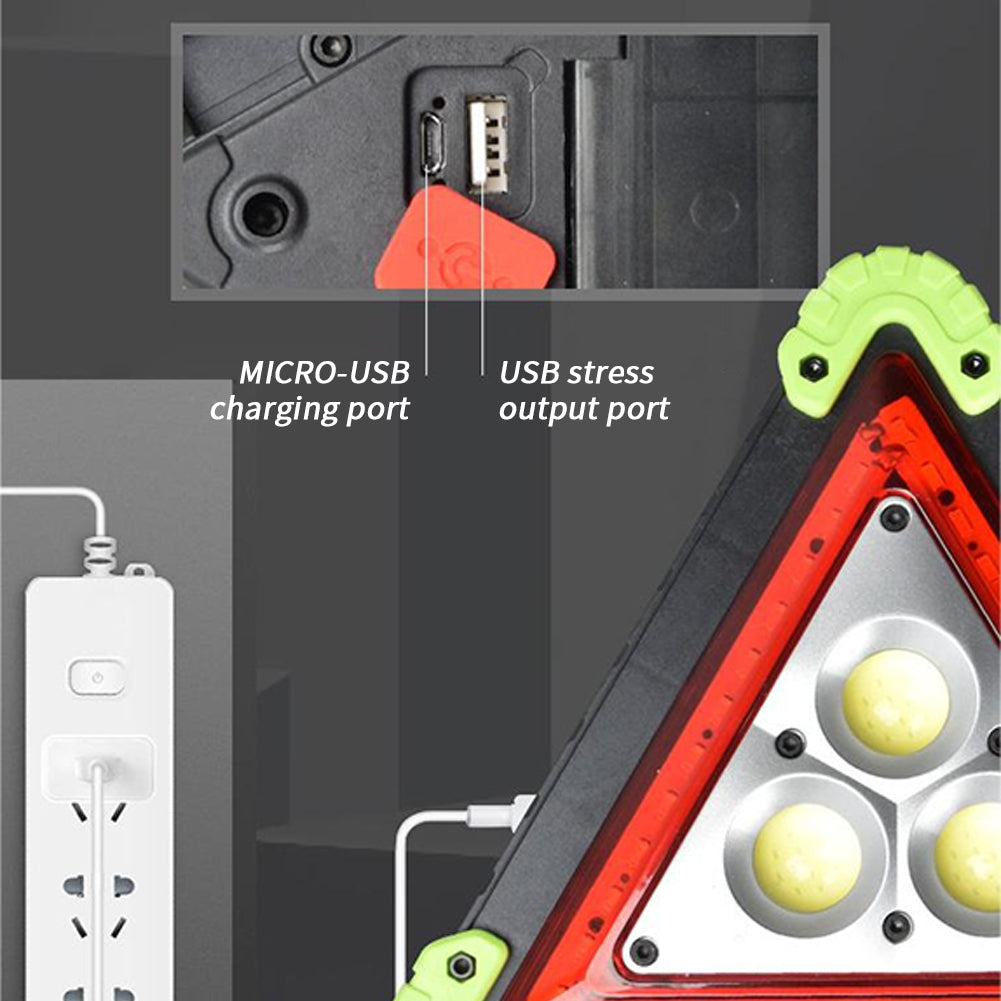 10W LED Triangle Warning Stop Sign Car Breakdown Emergency Safety Light USB Rechargeable Safety Signal Hand Light Camping Essential Light 303 yellow - Premium Car LED Lights from Rapidvehicles - Just $32.36! Shop now at Rapidvehicles