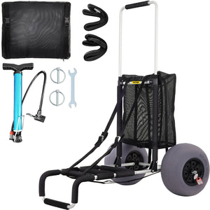 VEVOR Beach Carts for Sand, 23" x 15" Cargo Deck, w/ 13" TPU Balloon Wheels, 165LBS Loading Folding Sand Cart & 33.1" to 51.6" Adjustable Height, Aviation Aluminum Cart for Picnic, Fishing, Beach - Premium Beach Cart from VEVOR - Just $140.39! Shop now at Rapidvehicles