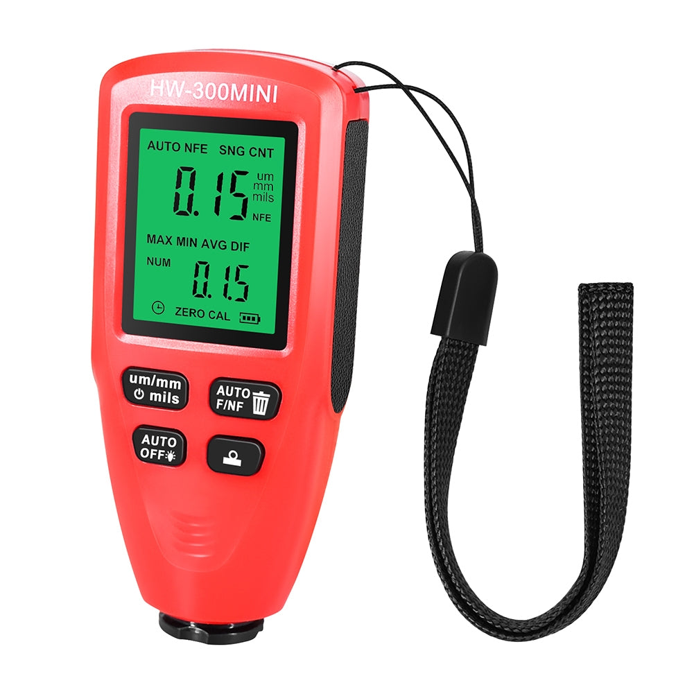 Hw300-Mini Automobile Thickness Gauge Car Paint Tester 0um-2000um Thickness Coating Meter for Fe/Nfe Red - Premium Test & Measure from Rapidvehicles - Just $34.99! Shop now at Rapidvehicles