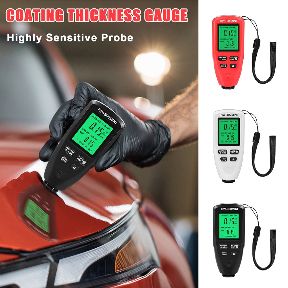 Hw300-Mini Automobile Thickness Gauge Car Paint Tester 0um-2000um Thickness Coating Meter for Fe/Nfe Black - Premium Test & Measure from Rapidvehicles - Just $34.99! Shop now at Rapidvehicles