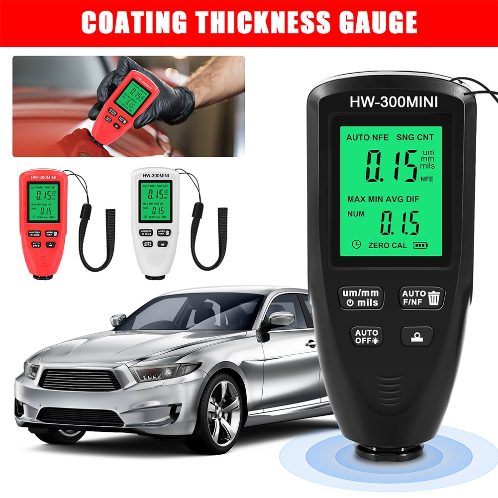 Hw300-Mini Automobile Thickness Gauge Car Paint Tester 0um-2000um Thickness Coating Meter for Fe/Nfe Black - Premium Test & Measure from Rapidvehicles - Just $34.99! Shop now at Rapidvehicles