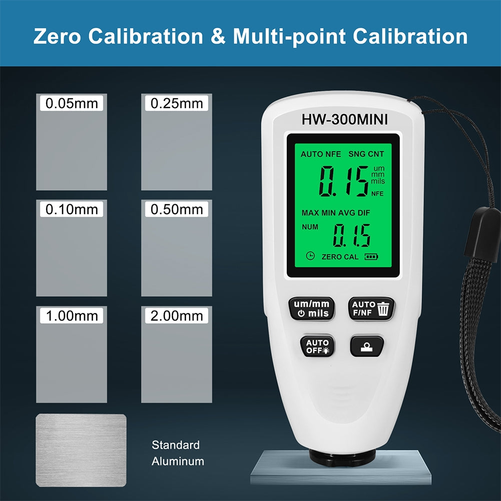 Hw300-Mini Automobile Thickness Gauge Car Paint Tester 0um-2000um Thickness Coating Meter for Fe/Nfe White - Premium Test & Measure from Rapidvehicles - Just $34.99! Shop now at Rapidvehicles