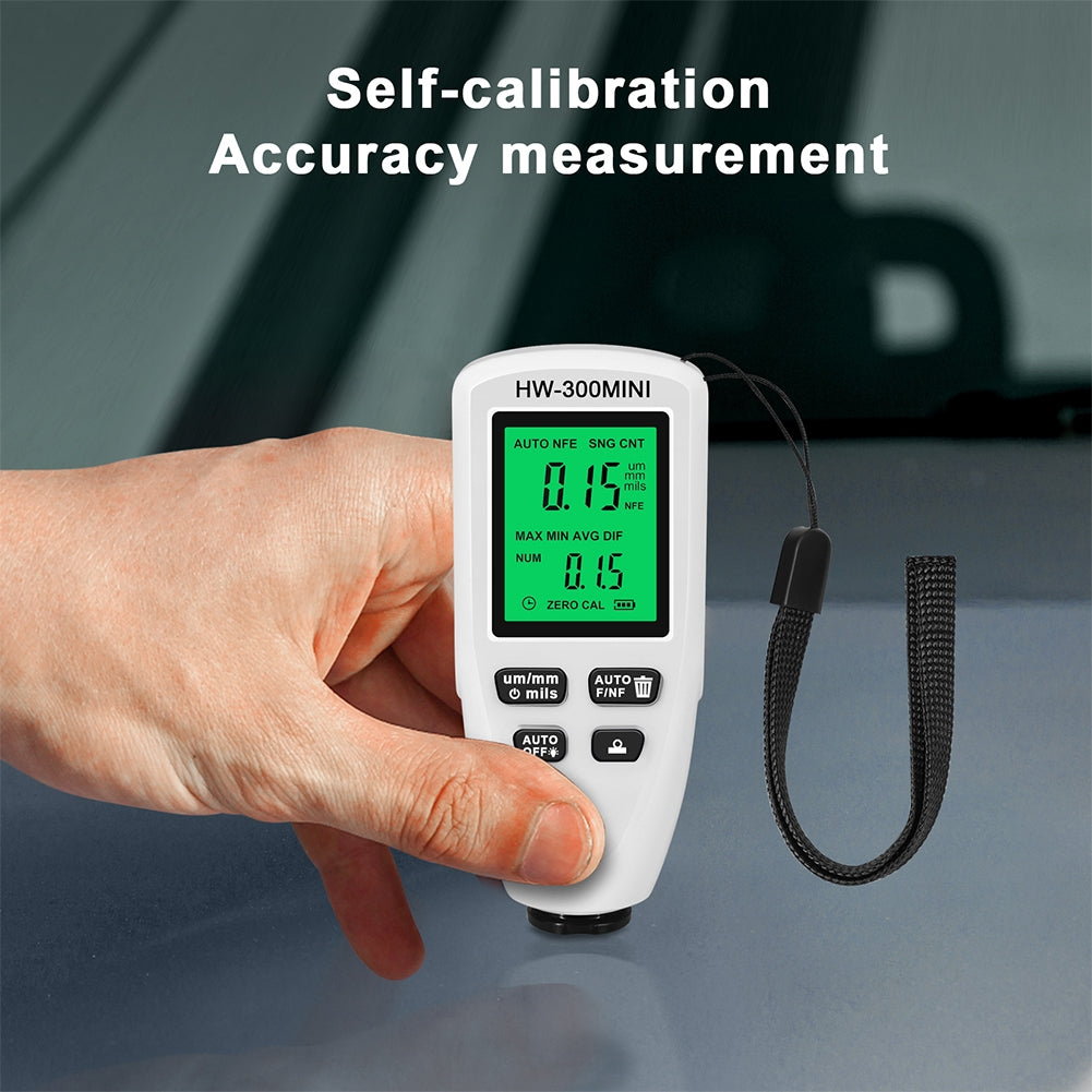 Hw300-Mini Automobile Thickness Gauge Car Paint Tester 0um-2000um Thickness Coating Meter for Fe/Nfe White - Premium Test & Measure from Rapidvehicles - Just $34.99! Shop now at Rapidvehicles