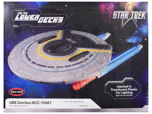 Skill 2 Model Kit USS Cerritos NCC-75567 Spacecraft "Star Trek: Lower Decks" (2020-2024) TV Series 1/1400 Scale Model by Polar Lights