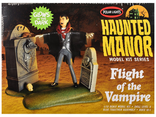 Skill 2 Model Kit Haunted Manor "Flight of the Vampire" Diorama Set 1/12 Scale Model by Polar Lights free shipping USA