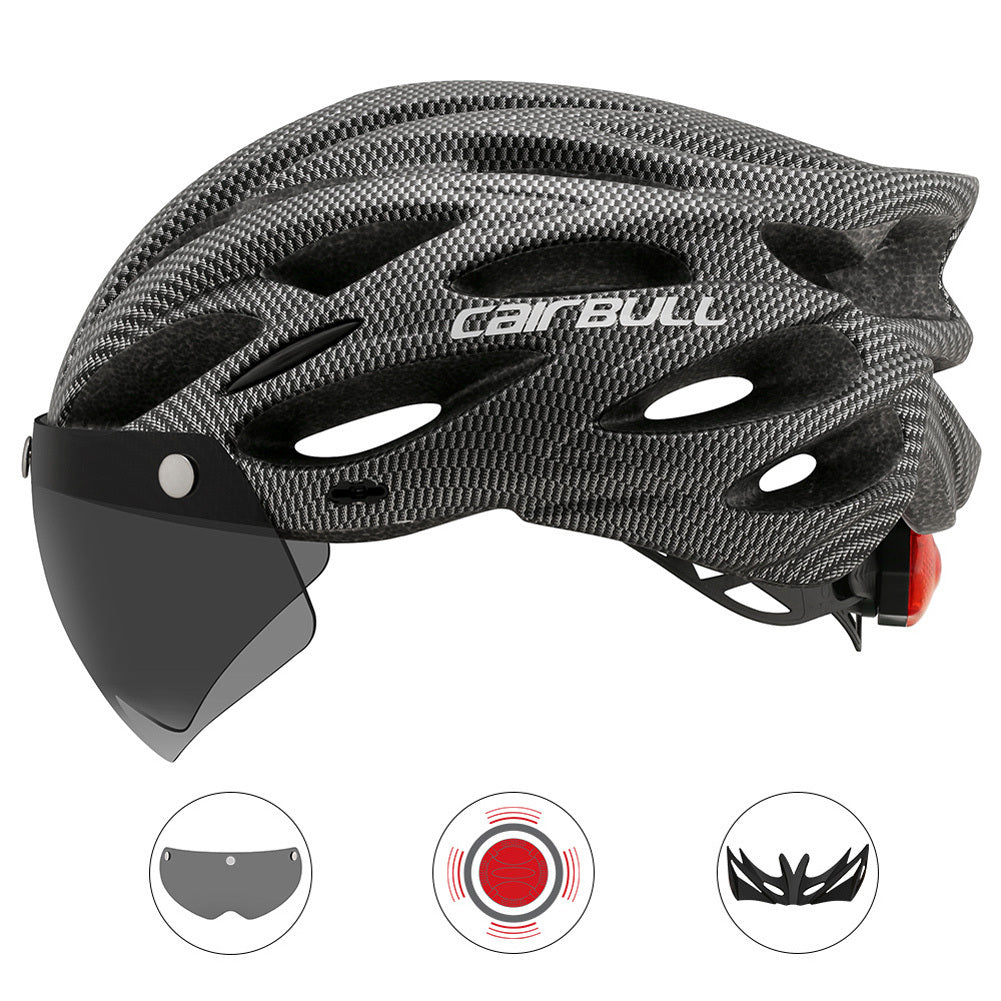 Cairbull Helmet Ultralight Off-road Mountain Bike Cycling Helmet with Removable Visor Taillight Carbon_M / L (54-61CM) - Premium Motorcycle Helmets from Rapidvehicles - Just $34.99! Shop now at Rapidvehicles