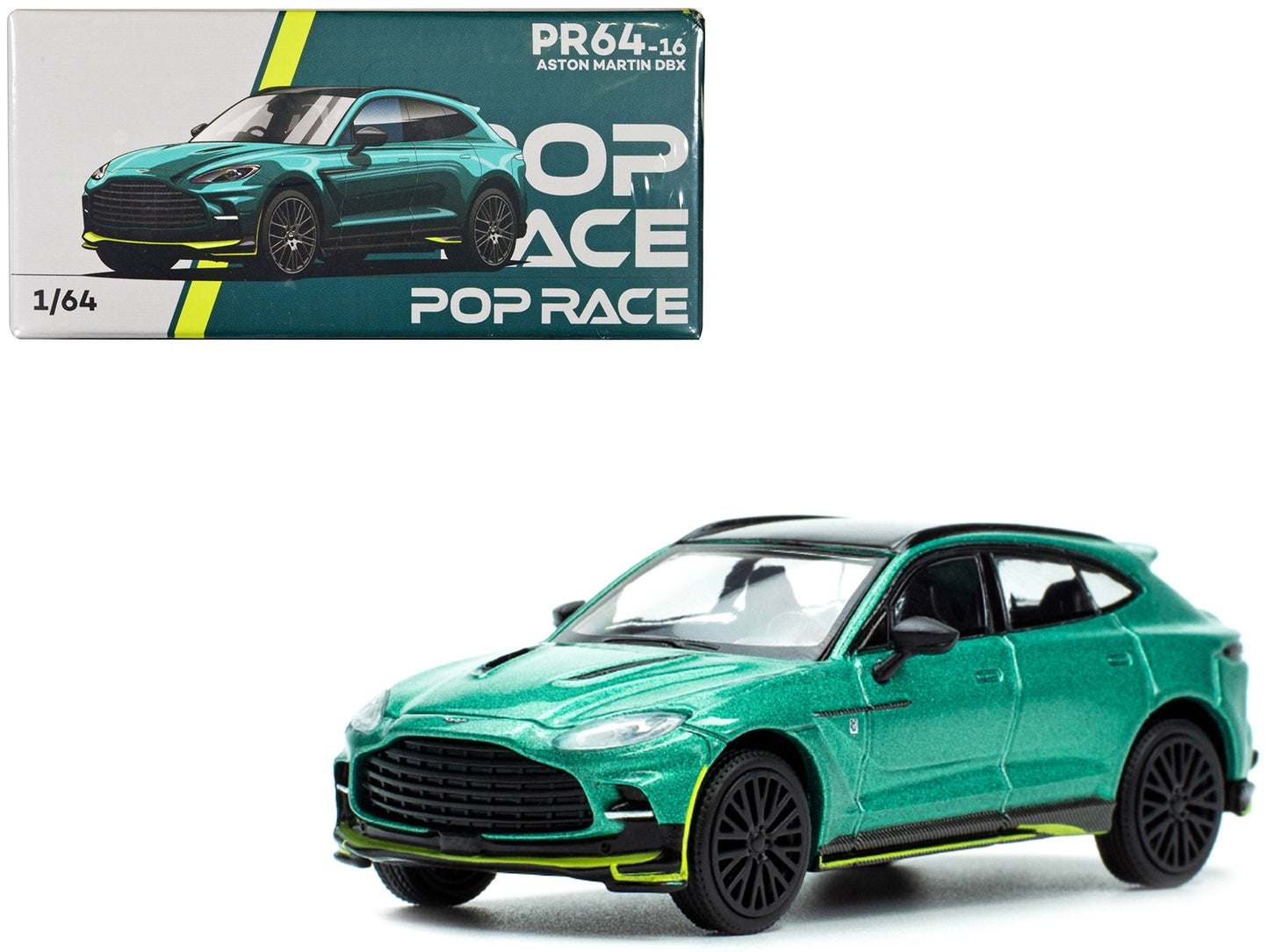 Aston Martin DBX Racing Green Metallic with Black Top 1/64 - Premium Aston Martin Models from Pop Race - Just $41.39! Shop now at Rapidvehicles