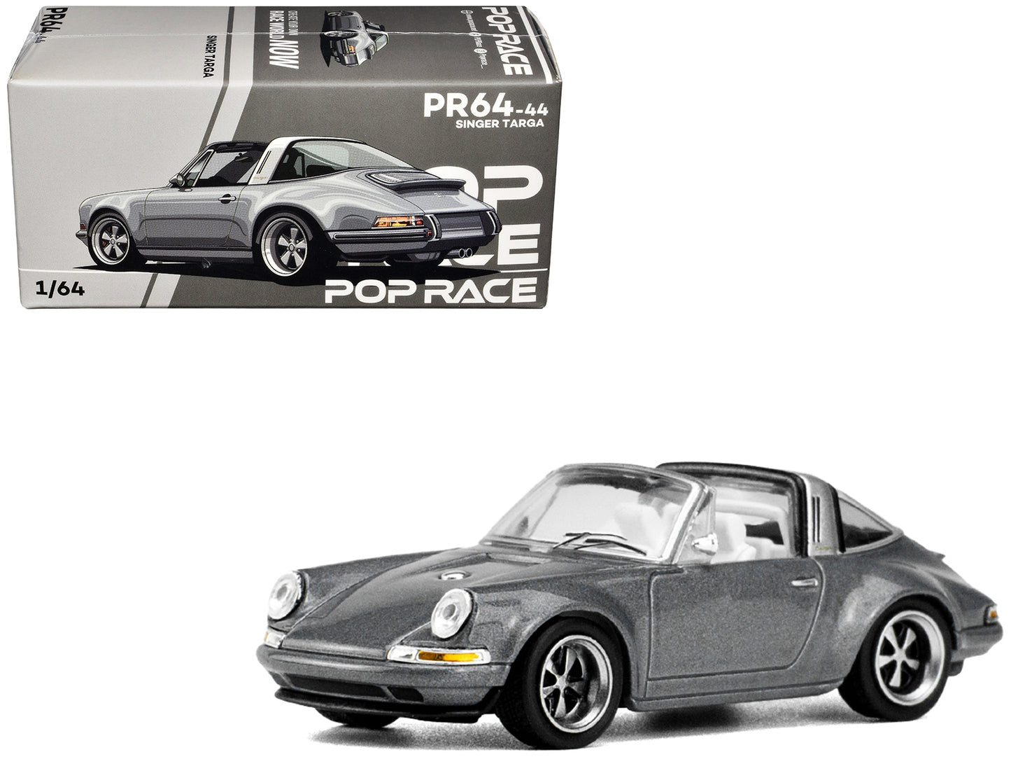 Singer Targa Gray Metallic 1/64 Diecast Model Car by Pop Race - Premium Other from Pop Race - Just $45.99! Shop now at Rapidvehicles