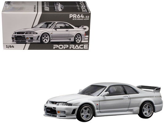 GTR Nismo 400R RHD (Right Hand Drive) White 1/64 Diecast Model Car by Pop Race