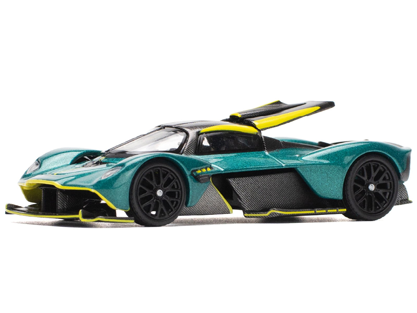 Aston Martin Valkyrie Green Metallic with Carbon Top 1/64 Diecast Model Car by Pop Race - Premium Aston Martin Models from Pop Race - Just $45.99! Shop now at Rapidvehicles