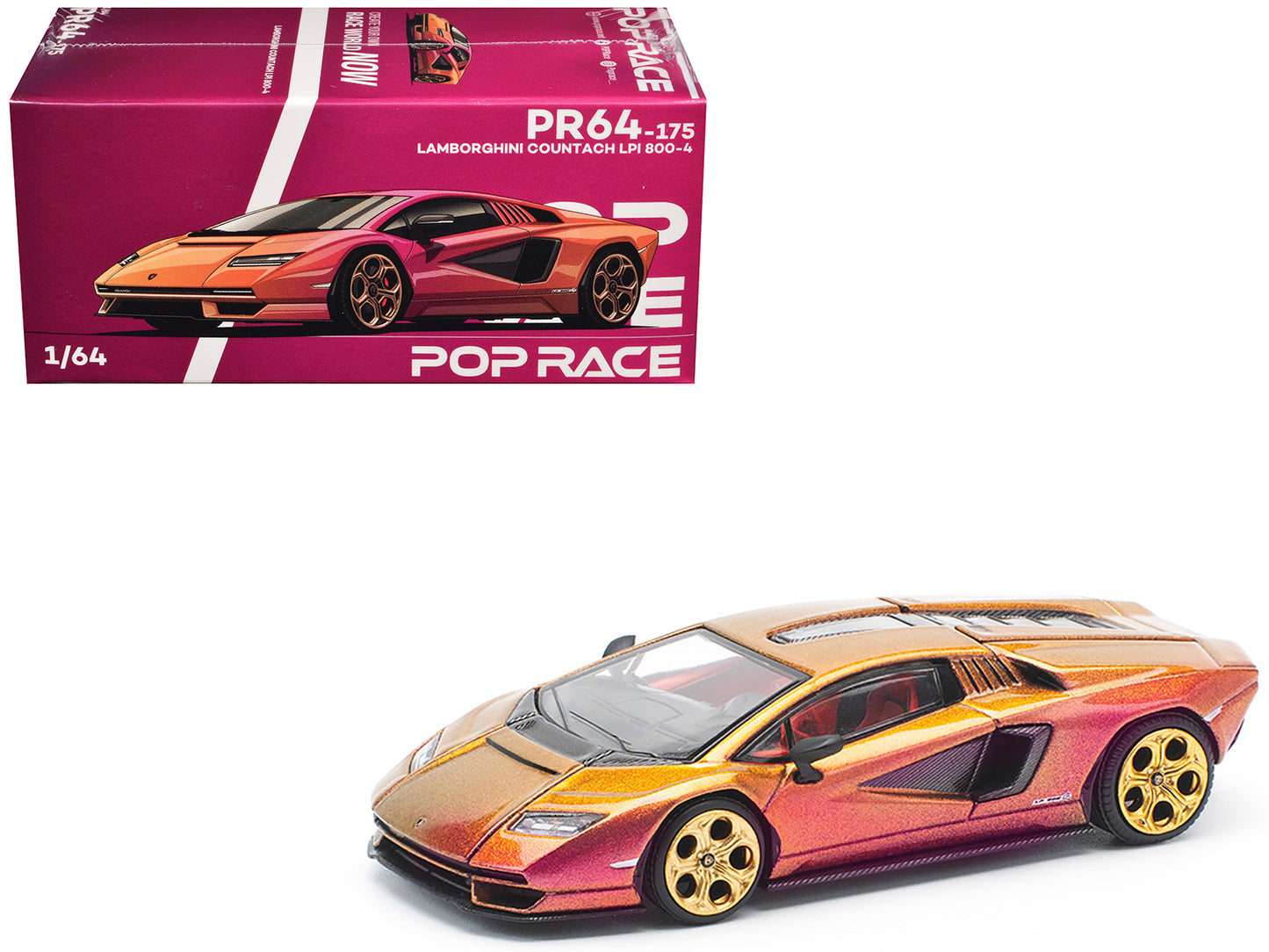 Lamborghini Countach LPI 800-4 Blu Hal Metallic 1/64 Diecast Model Car by Pop Race