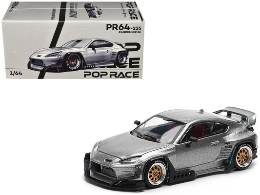 Toyota Pandem GR86 Silver Metallic 1/64 Diecast Model Car by Pop Race