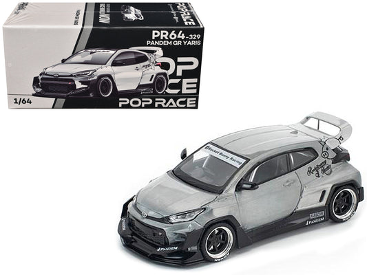Toyota "Pandem" GR Yaris RHD (Right Hand Drive) Raw Metal 1/64 Diecast Model Car by Pop Race - Use code SHOPAPP15 to get 15 percent off
