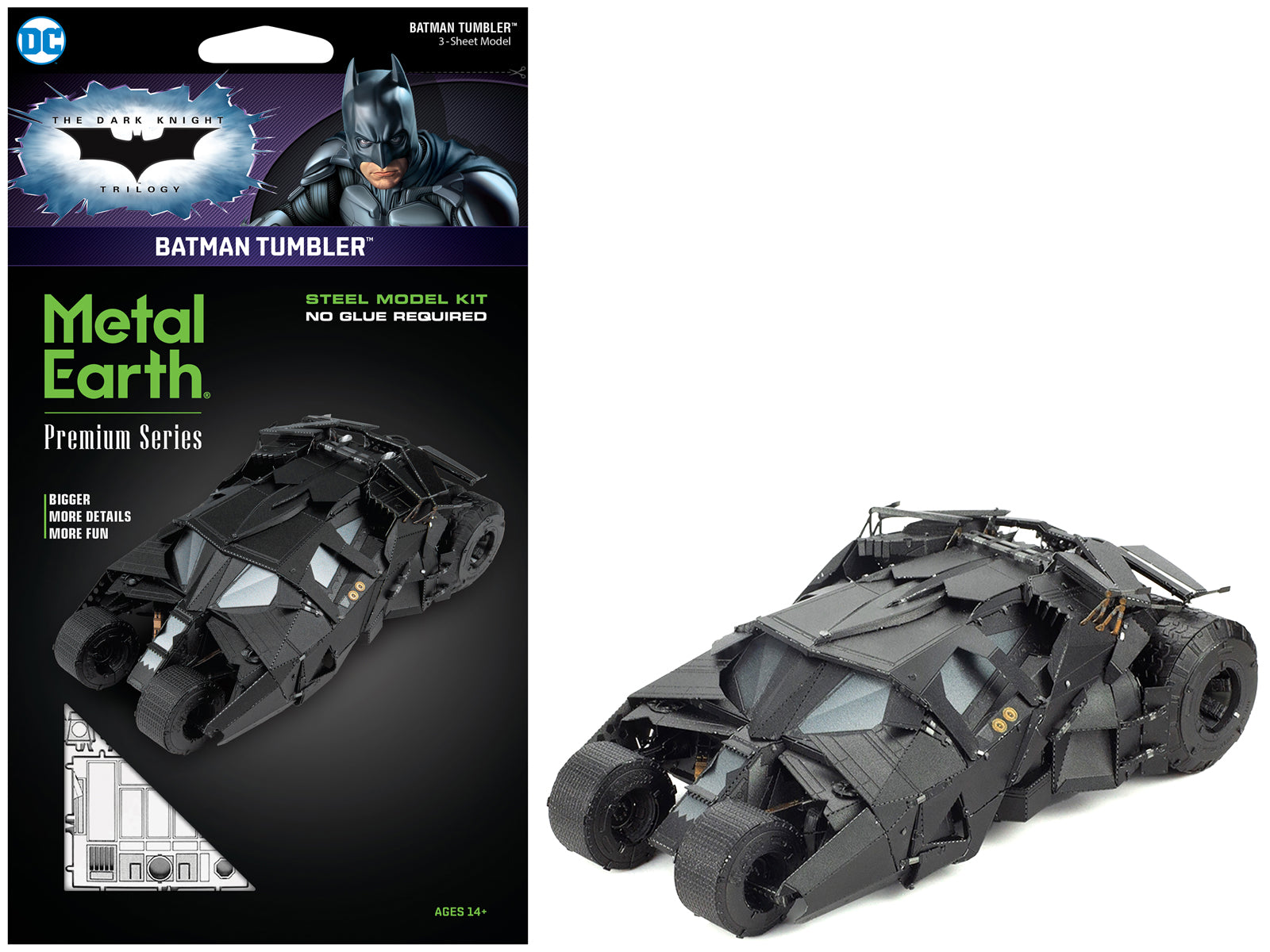Model Kit Batman Tumbler "The Dark Knight Trilogy" (2005-2012) Movies (Challenging Difficulty) Steel Model by Metal Earth free shipping USA