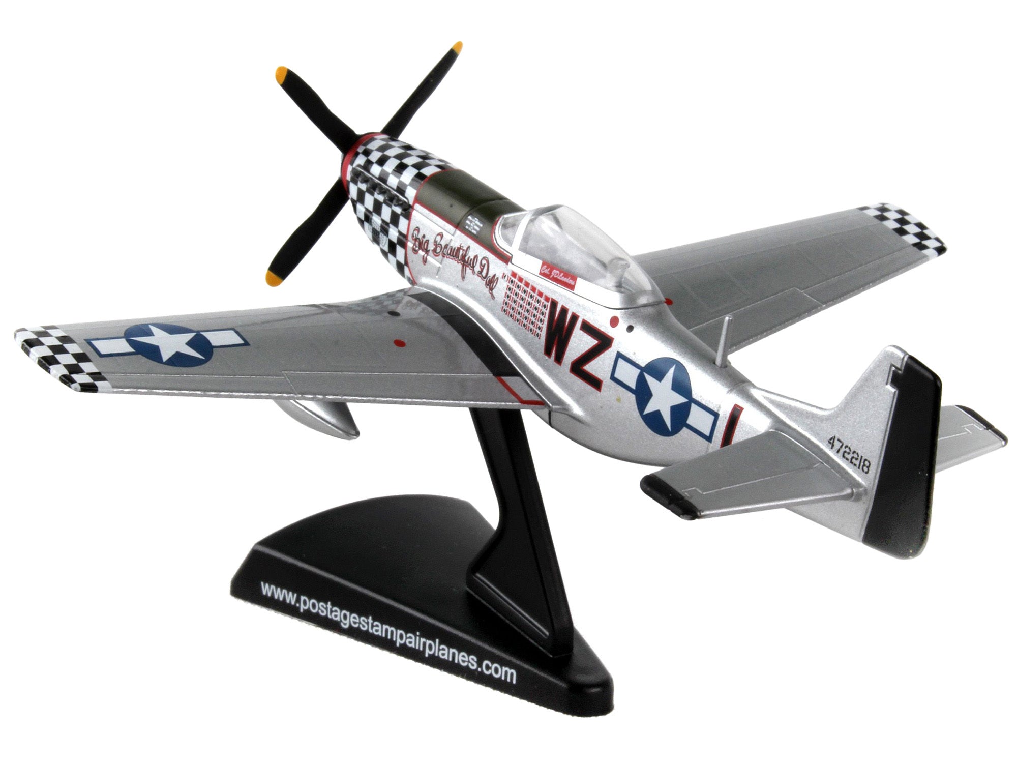 North American P-51D Mustang Fighter Aircraft "Big Beautiful Doll" United States Army Air Forces 1/100 Diecast Model Airplane by Postage Stamp - Premium Aircrafts and War Planes from Postage Stamp - Just $41.99! Shop now at Rapidvehicles