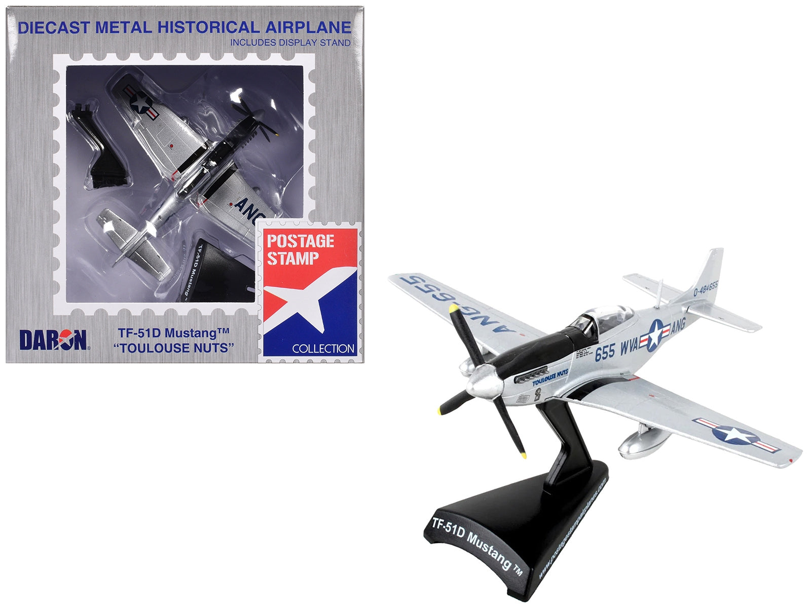 North American TF-51D Mustang Fighter Aircraft #655 "Toulouse Nuts West Virginia Air National Guard" United States  Air Force 1/100 Diecast Model Airplane by Postage Stamp - Premium North American from Postage Stamp - Just $50.83! Shop now at Rapidvehicles