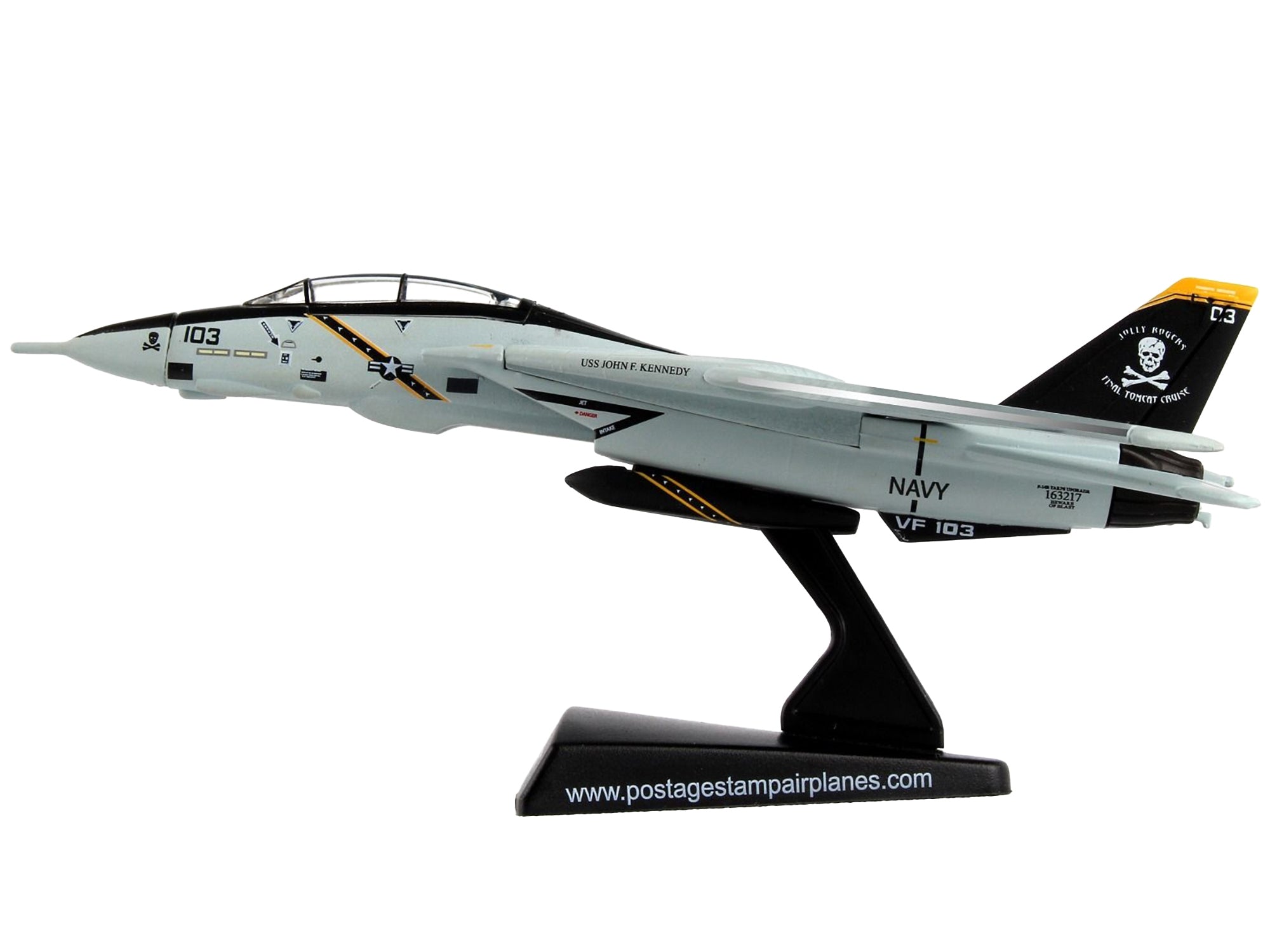 Grumman F-14 Tomcat Fighter Aircraft VFA-103 "Jolly Rogers" United States Navy 1/160 Diecast Model Airplane by Postage Stamp - Premium Grumman from Postage Stamp - Just $41.99! Shop now at Rapidvehicles