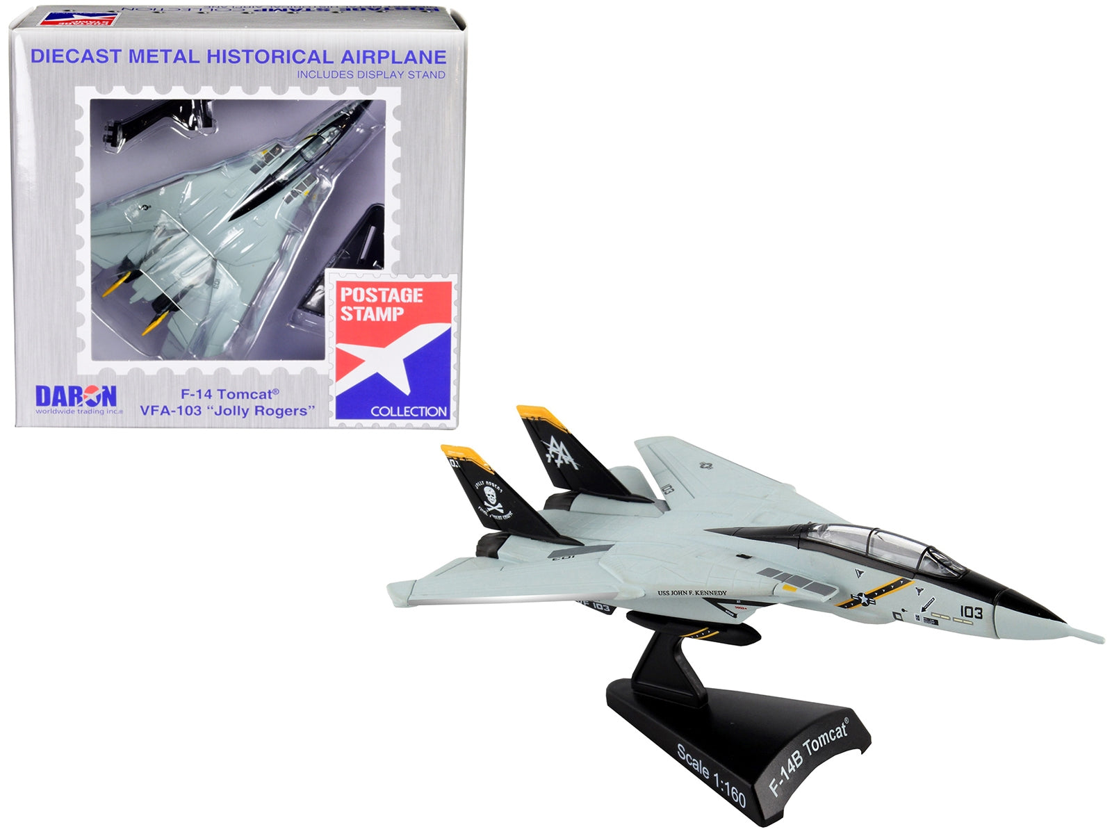 Grumman F-14 Tomcat Fighter Aircraft VFA-103 "Jolly Rogers" United States Navy 1/160 Diecast Model Airplane by Postage Stamp - Premium Grumman from Postage Stamp - Just $41.99! Shop now at Rapidvehicles