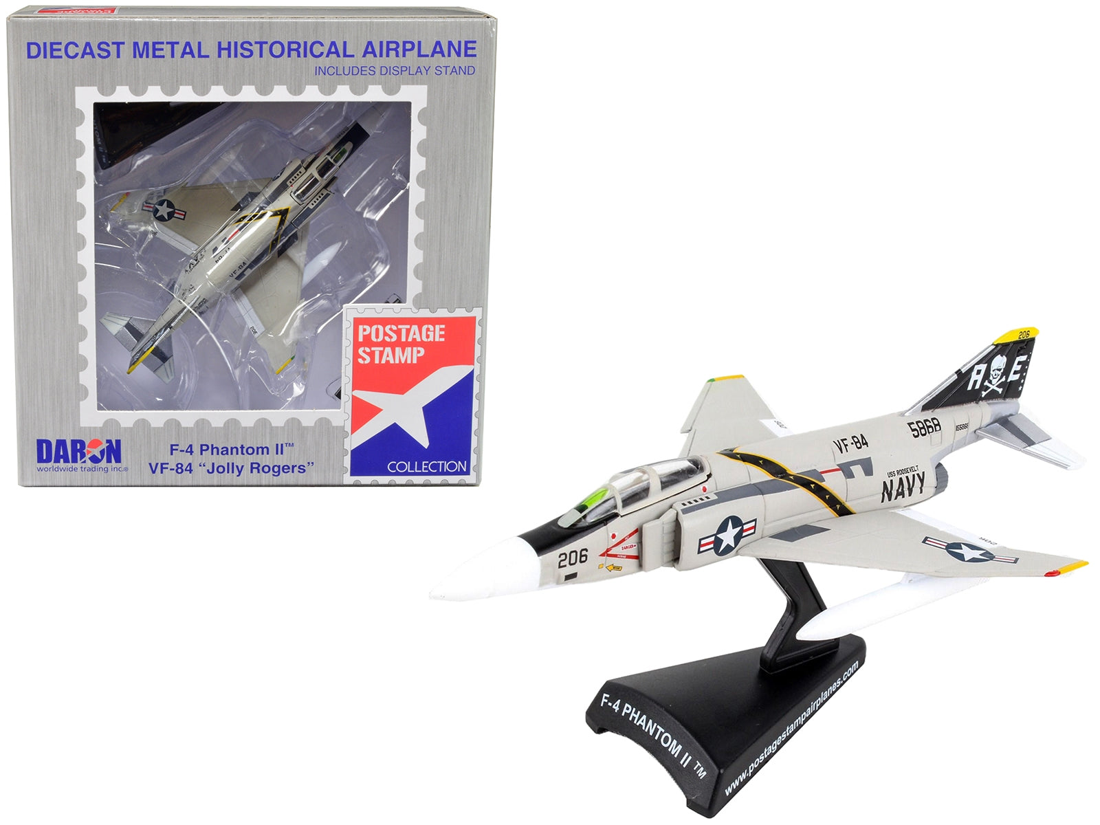 McDonnell Douglas F-4B Phantom II Fighter Aircraft "VFA-84 Jolly Rogers" United States Navy 1/155 Diecast Model Airplane by Postage Stamp - Premium Aircrafts and War Planes from Postage Stamp - Just $54.08! Shop now at Rapidvehicles