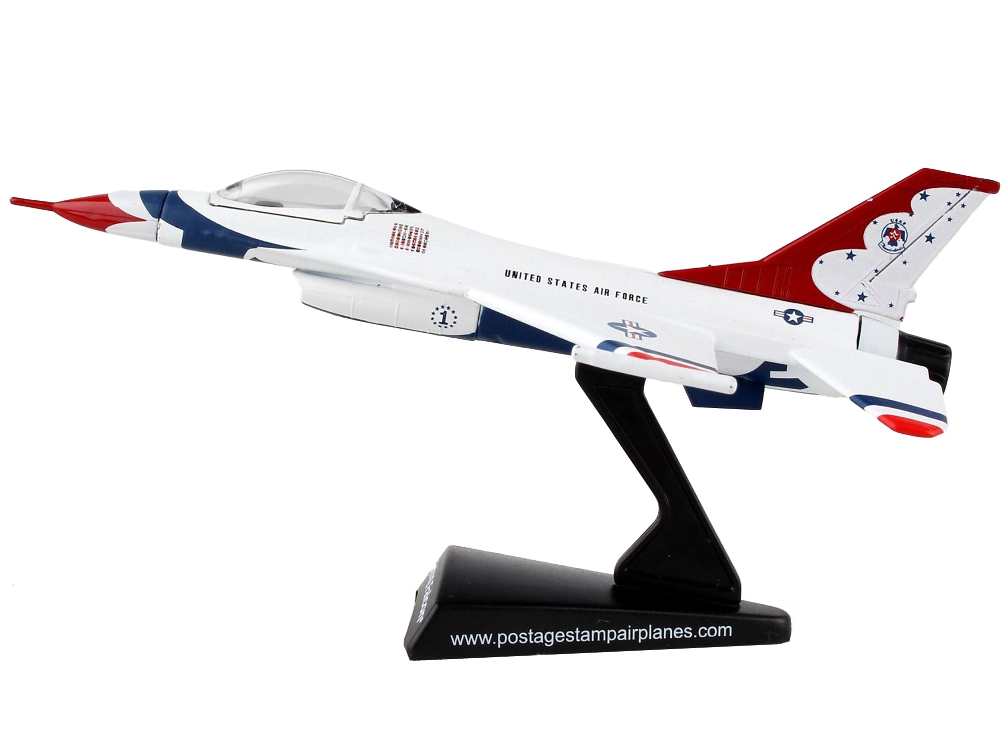 Lockheed Martin F-16 Fighting Falcon Fighter Aircraft "Thunderbirds" United States Air Force 1/126 Diecast Model Airplane by Postage Stamp - Premium Lockheed Martin from Postage Stamp - Just $39.99! Shop now at Rapidvehicles