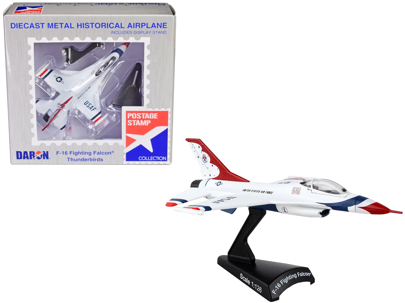 Lockheed Martin F-16 Fighting Falcon Fighter Aircraft "Thunderbirds" United States Air Force 1/126 Diecast Model Airplane by Postage Stamp - Premium Lockheed Martin from Postage Stamp - Just $39.99! Shop now at Rapidvehicles