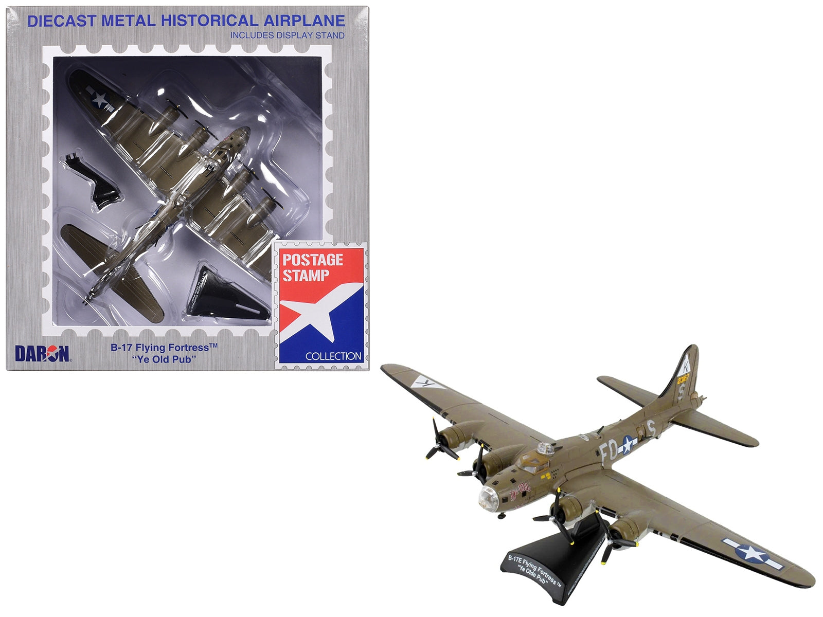 Boeing B-17 Flying Fortress Bomber Aircraft "Ye Olde Pub" United States Army Air Forces 1/155 Diecast Model Airplane by Postage Stamp - Premium Military Models from Postage Stamp - Just $57.15! Shop now at Rapidvehicles