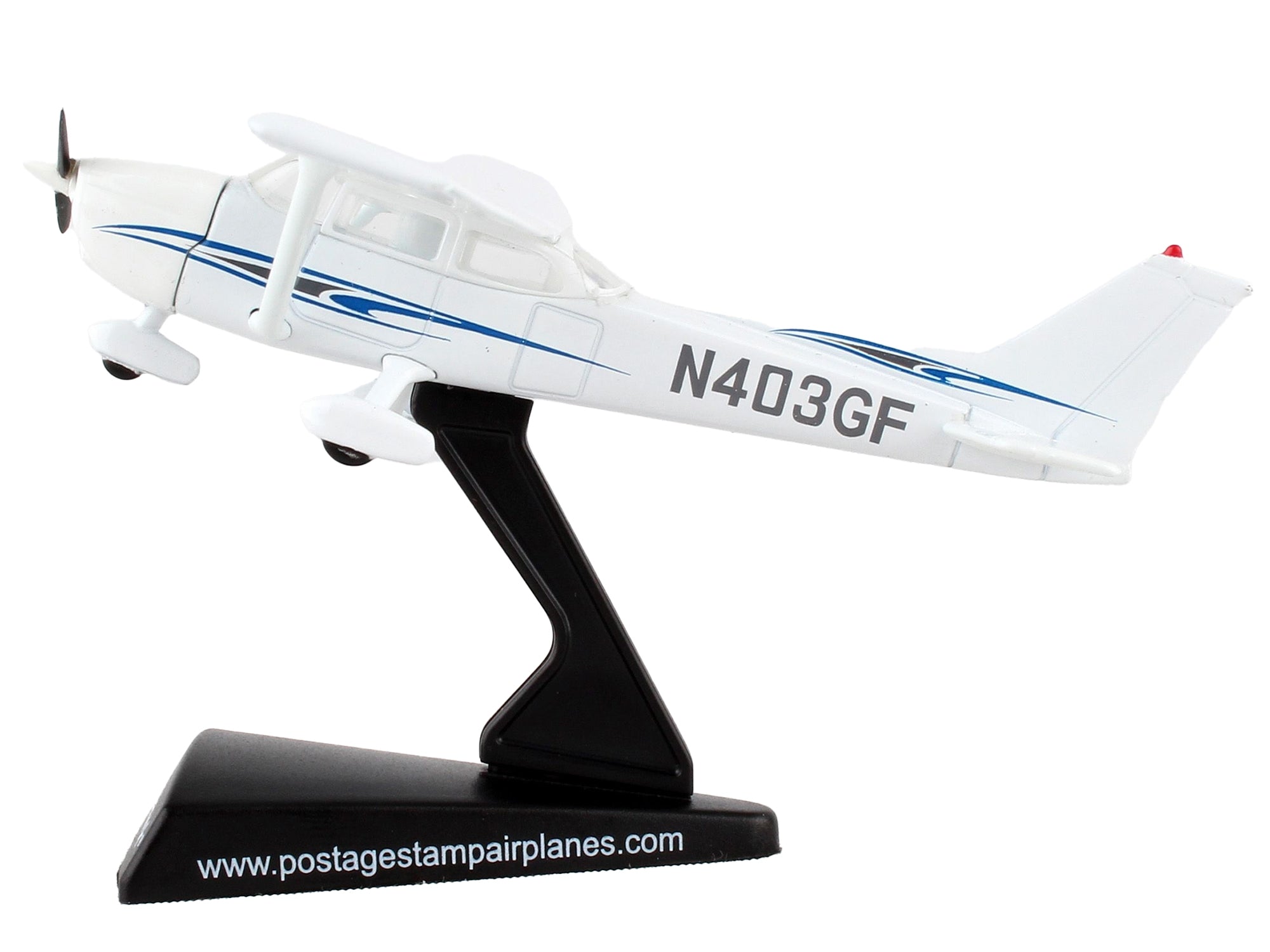 Cessna 172 Skyhawk Light Aircraft "N403GF" White 1/87 (HO) Diecast Model Airplane by Postage Stamp - Premium Cessna from Postage Stamp - Just $45.99! Shop now at Rapidvehicles